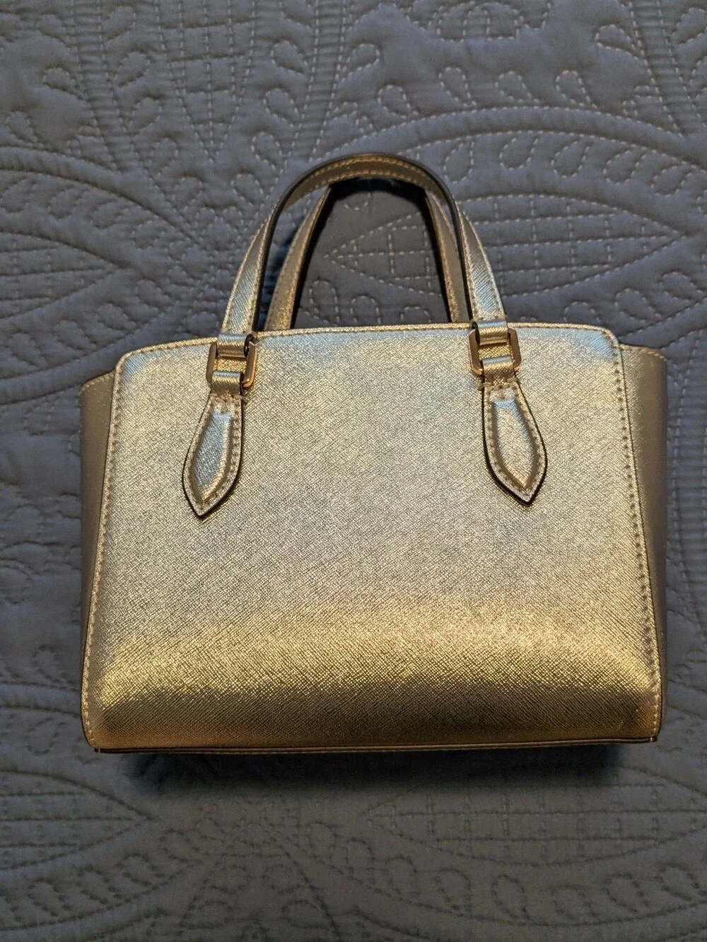Tory Burch Metallic Gold Leather Satchel